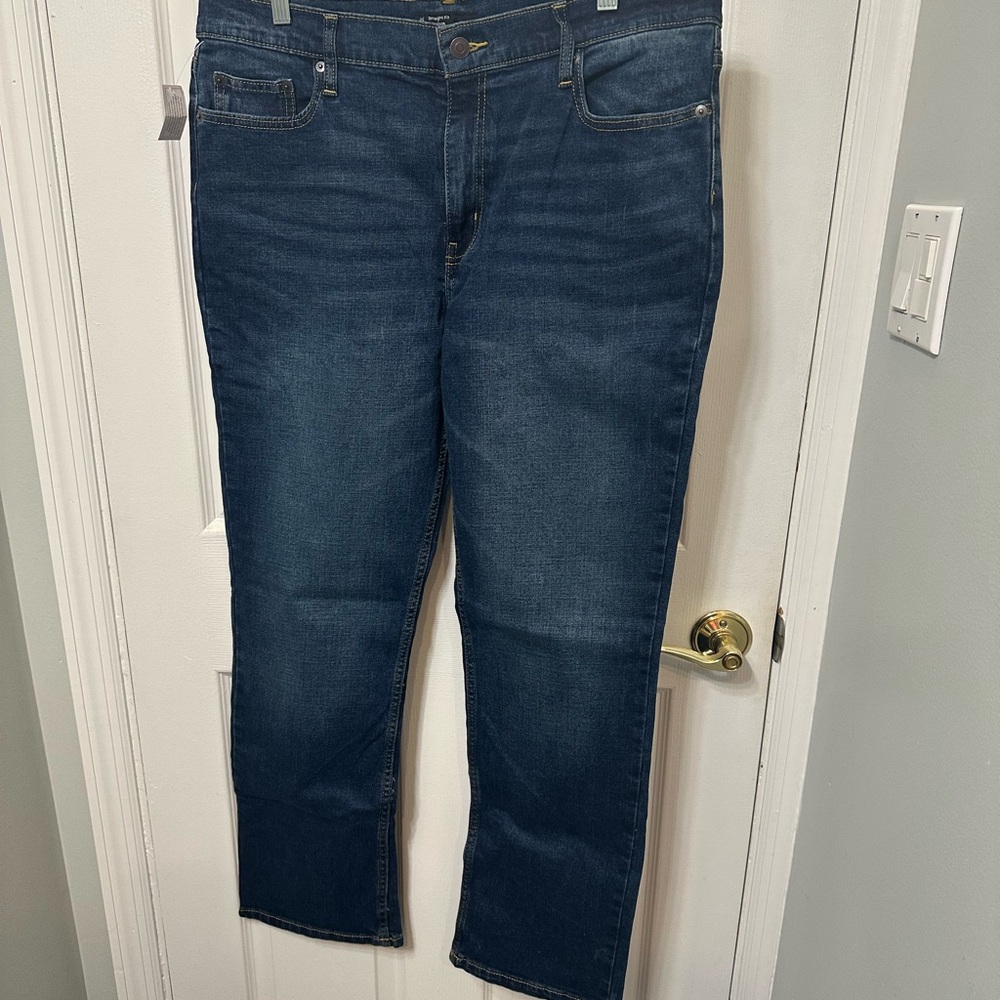 NEW - Men’s Member Mark Straight Keg Dark Blue Denim Jeans